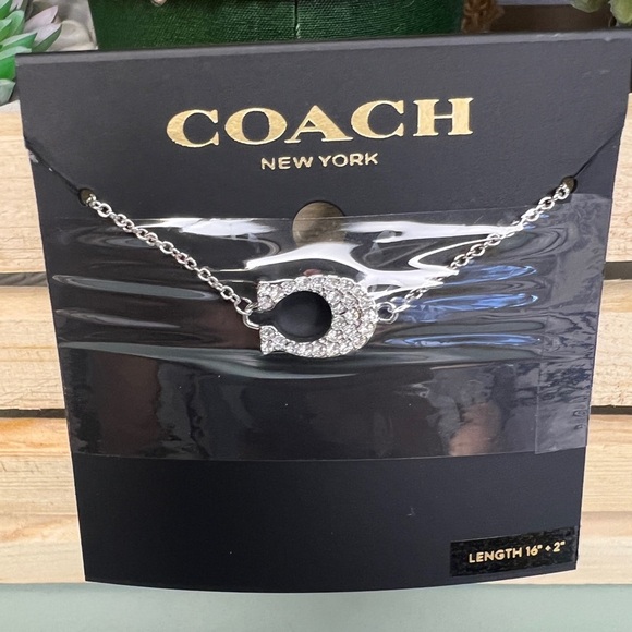 Coach Silver Signature Pave Logo - Picture 1 of 3